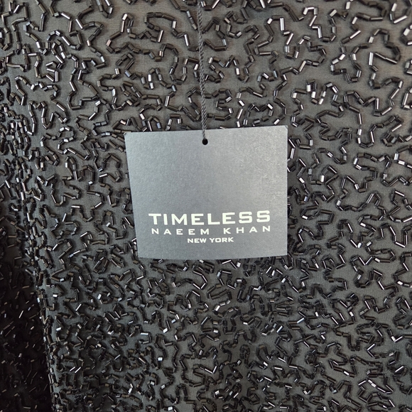 NWT Naeem Khan Timeless Black Beaded Tunic Top  XL Side Zippers Evening Party - Picture 7 of 15